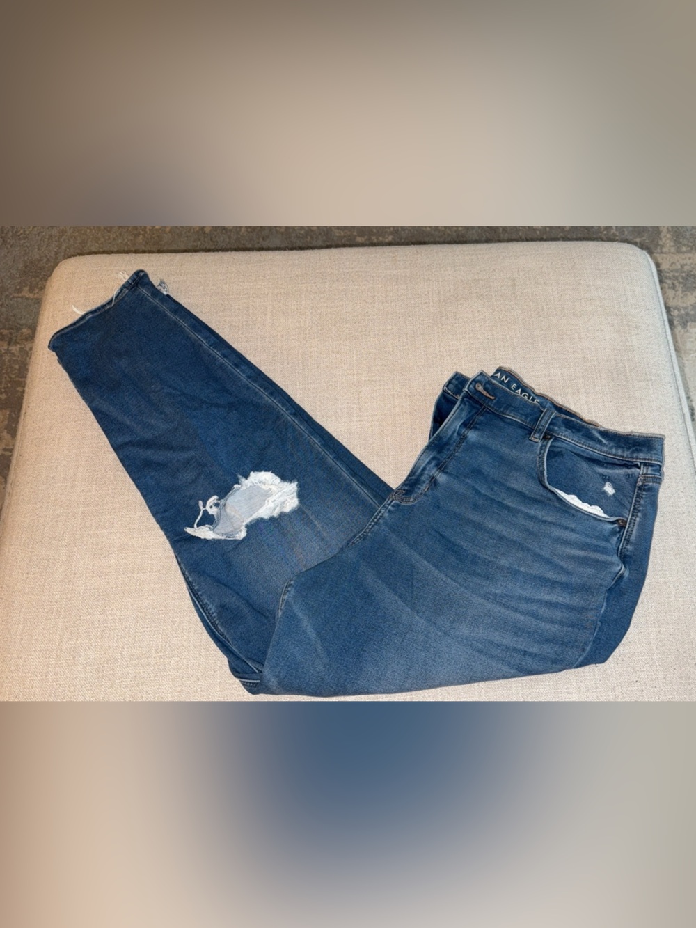 American Eagle Outfitters Women's Distressed Blue Skinny Jeans